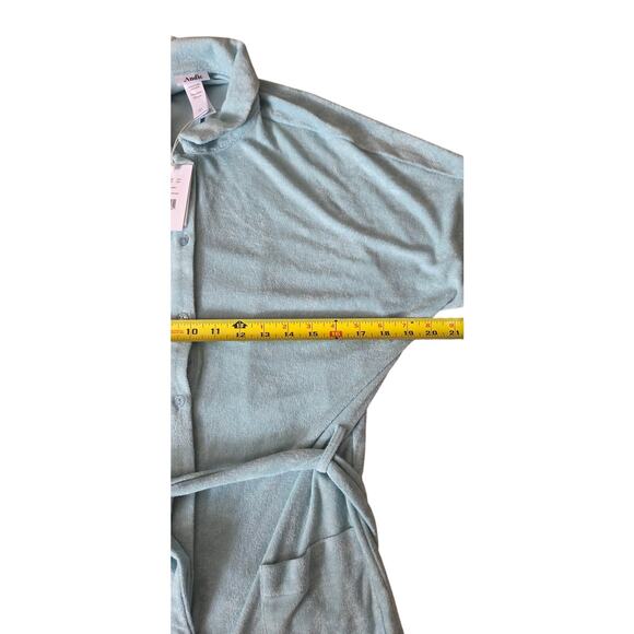 NWT Andie Swim The Button-Up Terry Romper Blue Size XS - Picture 4 of 6